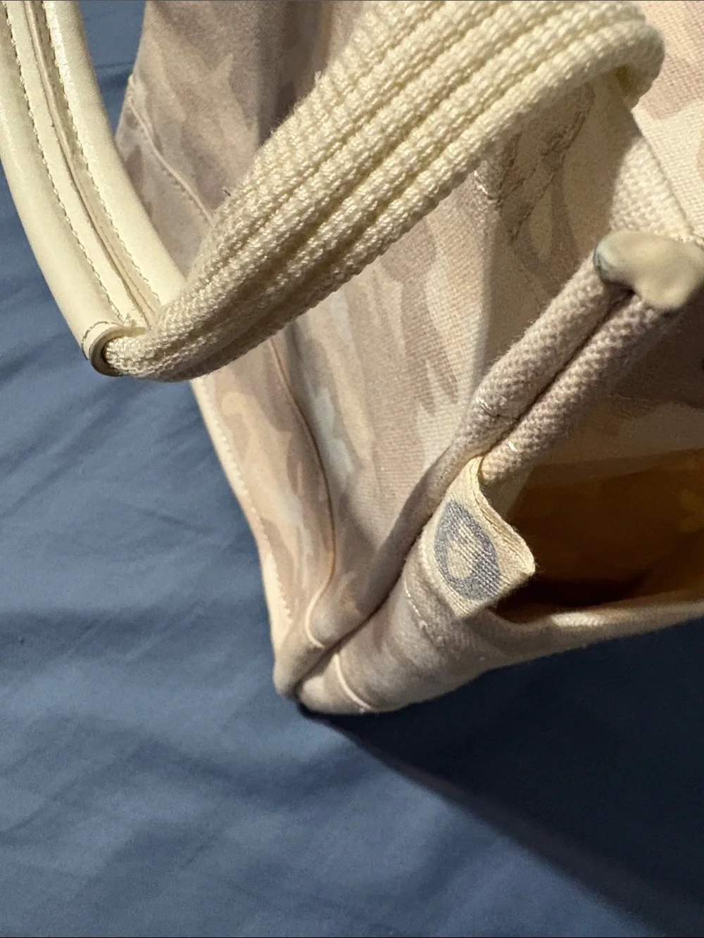 Canvas Camo Mini Tote Bag in Beige by Koala Kanvas with removable strap. Nwot